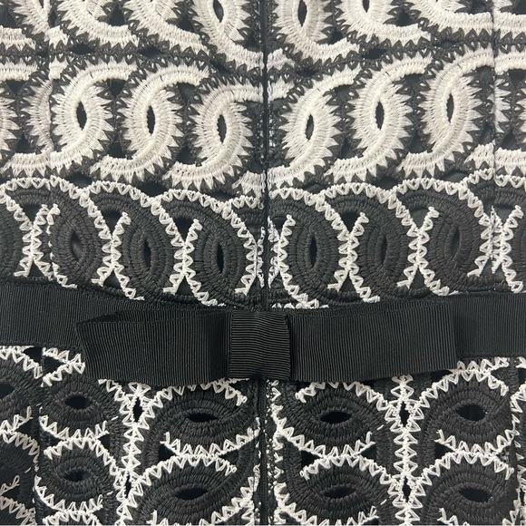 Alex Marie Women 4 Classic Cocktail Black White Embroidered Retro Vintage Dress - Picture 10 of 13
